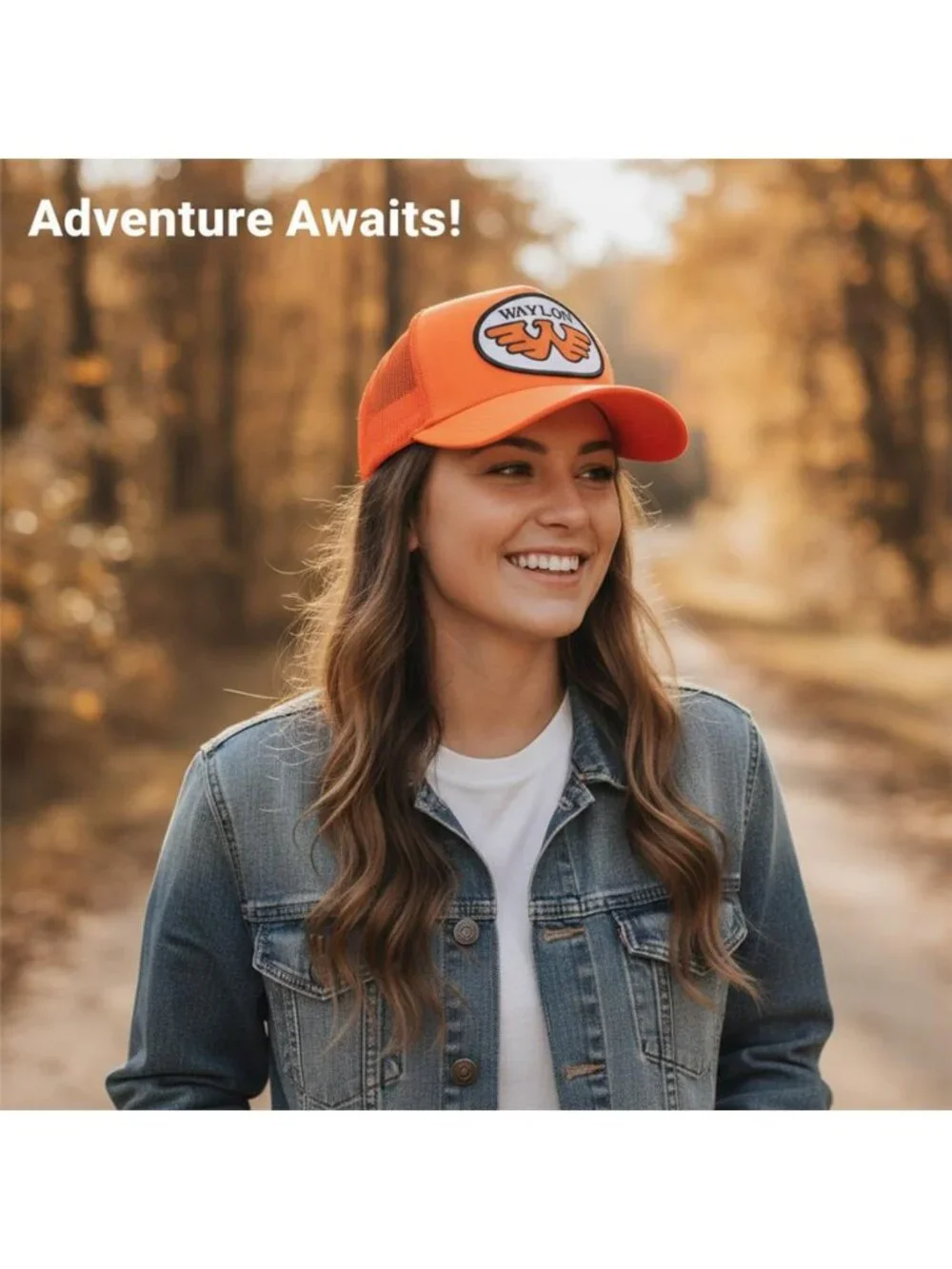 Retro Waylon Trucker Hat Vintage Outlaw Country Music Patch Snapback Orange Neon